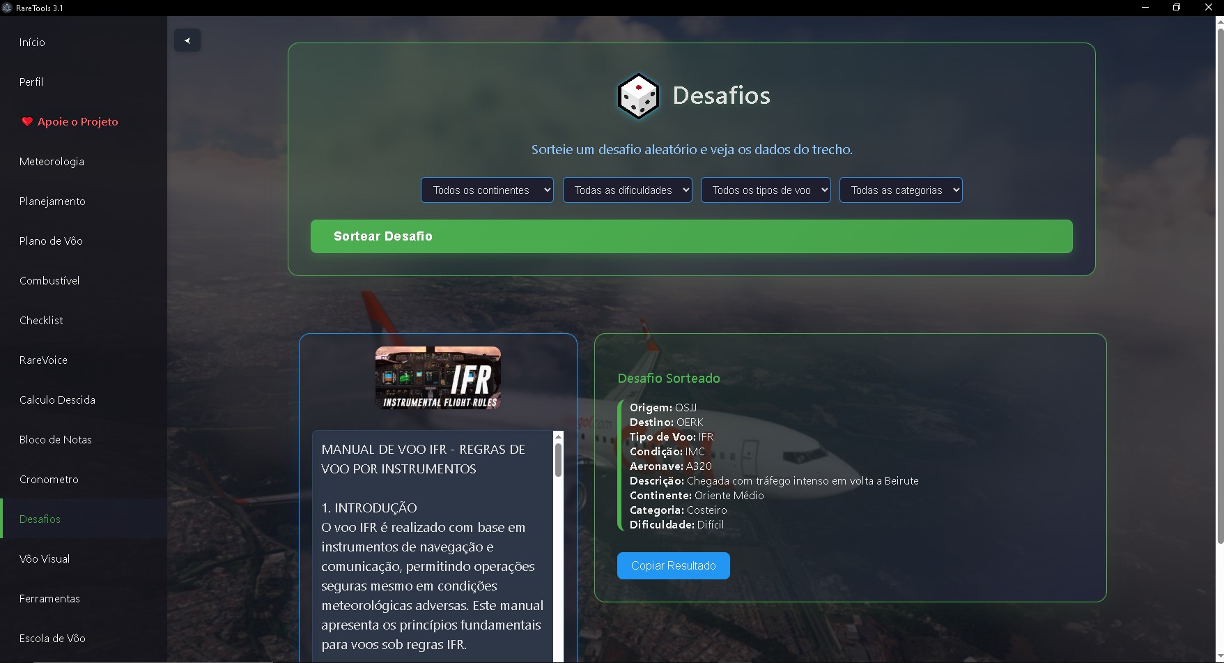 Desafios - Rotas aleatórias com filtros de distância e continente